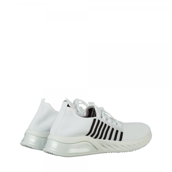 Ανδρικά αθλητικά παπούτσια λευκά από ύφασμα Dulis, 4 - Kalapod.gr